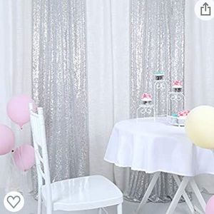 Helaku Sequin Backdrop Silver Sequin Backdrop 8Ft